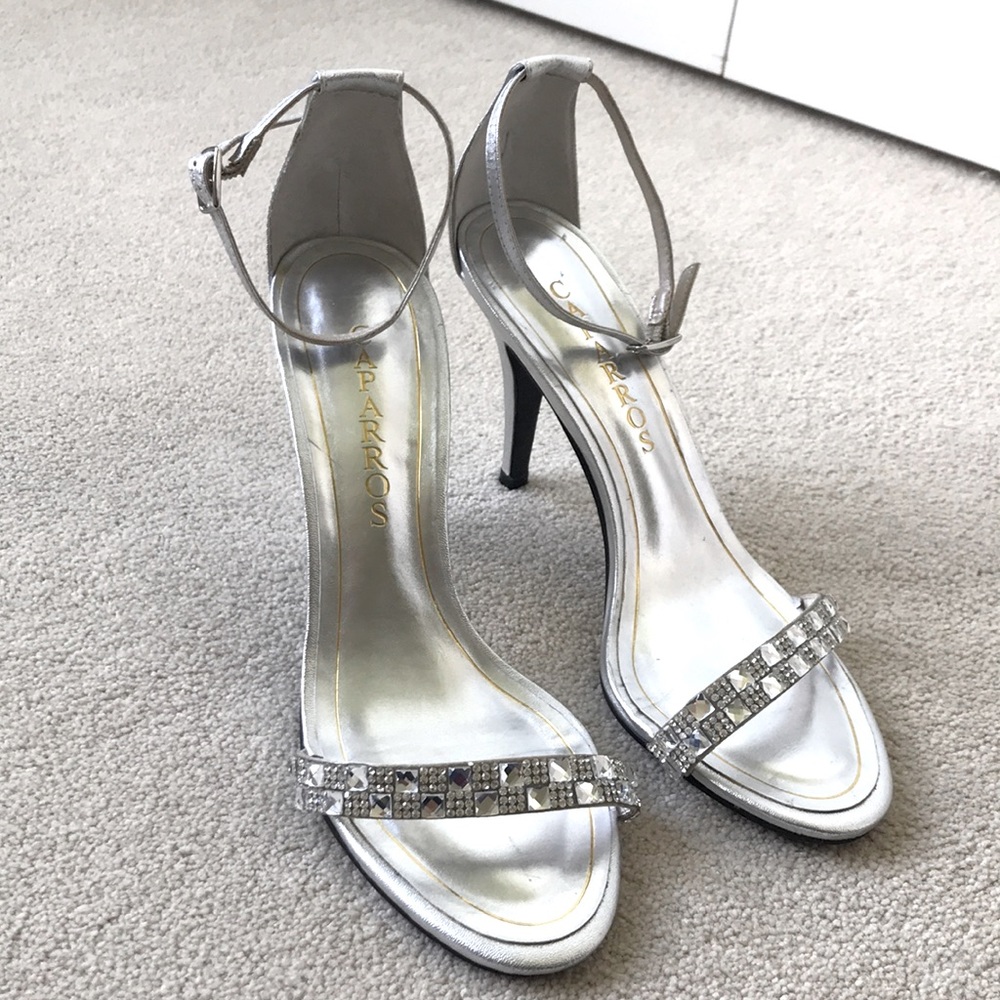 Caparros silver strappy heels